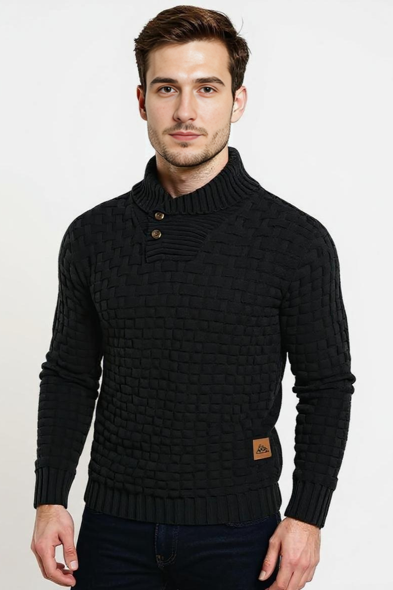 Striktrøje Med Knaphals