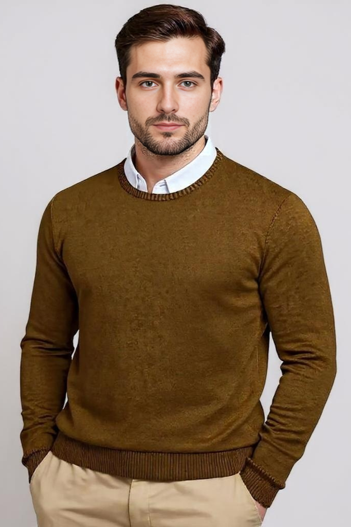 Striktrøje Med Rund Hals