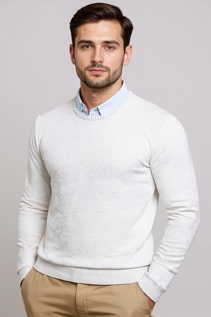 Striktrøje Med Rund Hals