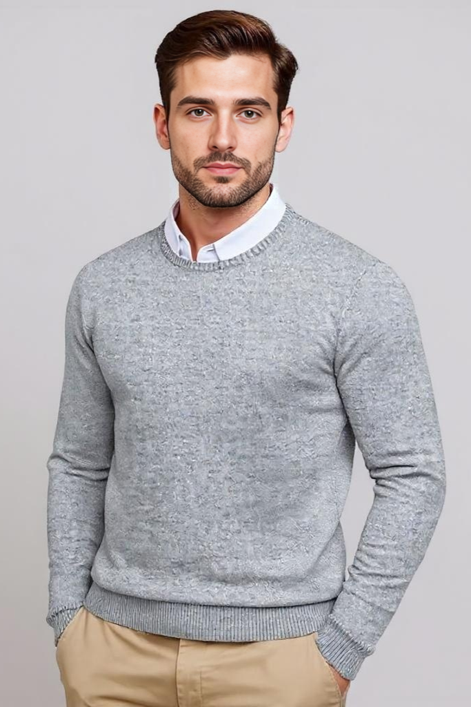 Striktrøje Med Rund Hals