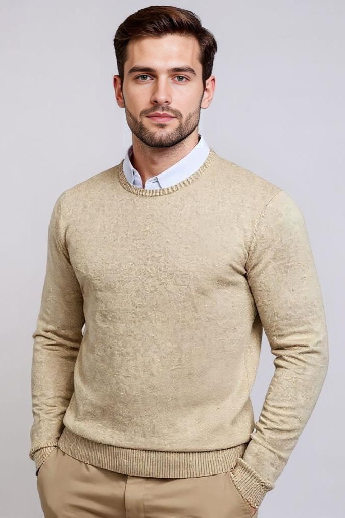 Striktrøje Med Rund Hals