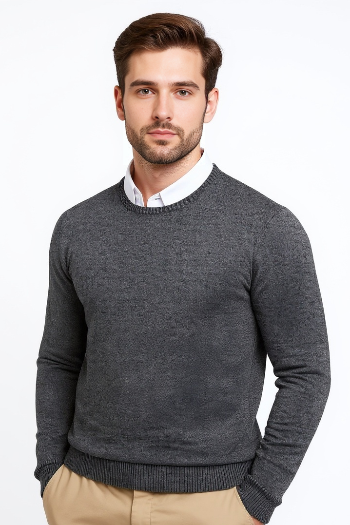 Striktrøje Med Rund Hals