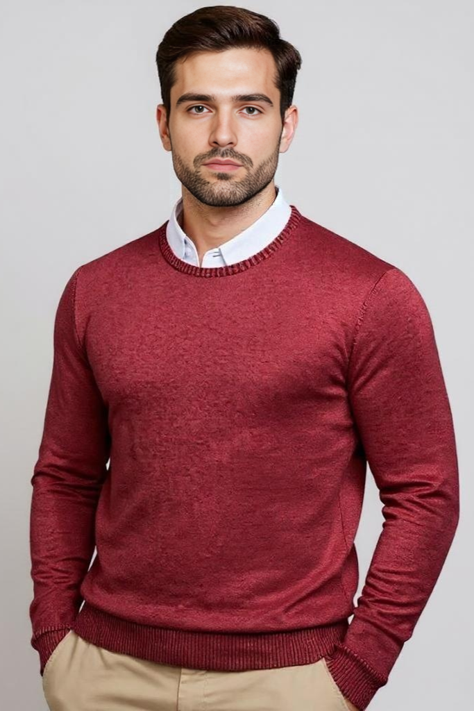 Striktrøje Med Rund Hals