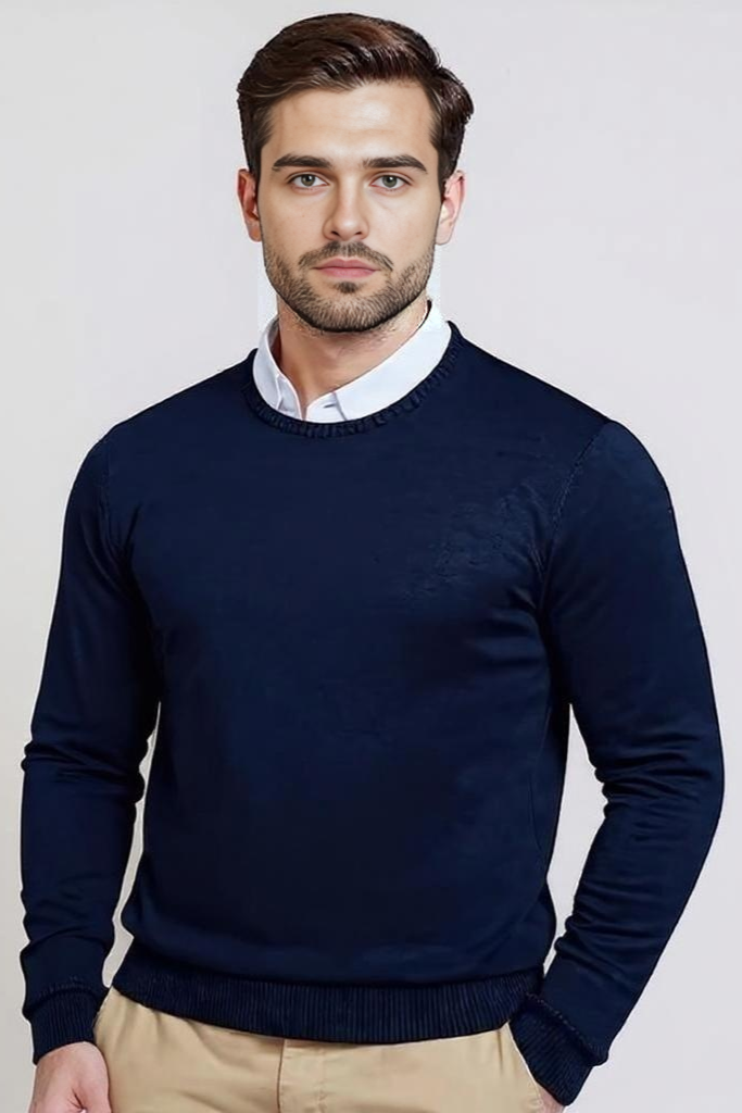 Striktrøje Med Rund Hals