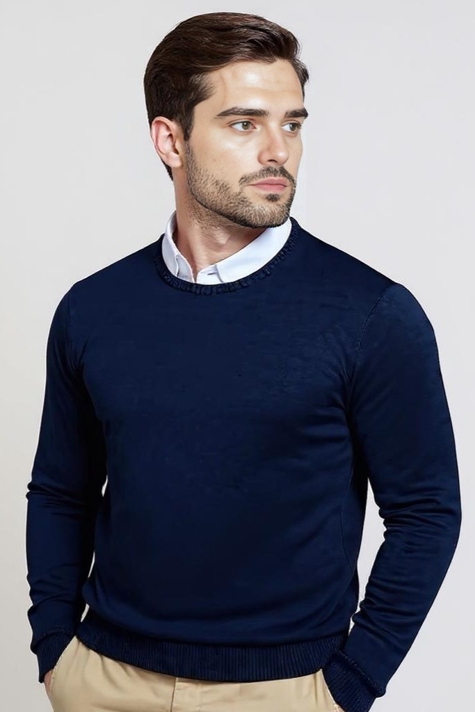 Striktrøje Med Rund Hals