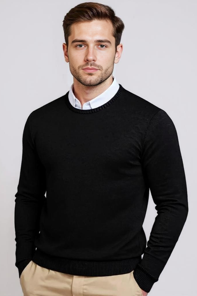 Striktrøje Med Rund Hals