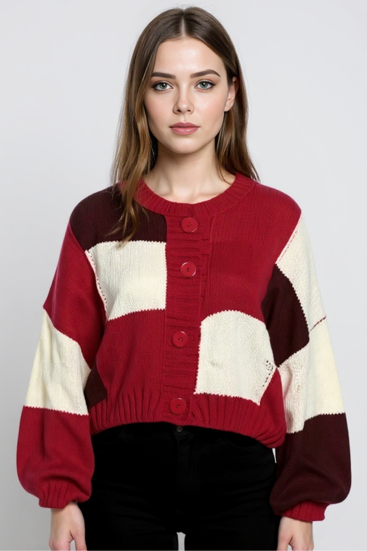 Striktrøje Med Volumøse Ærmer