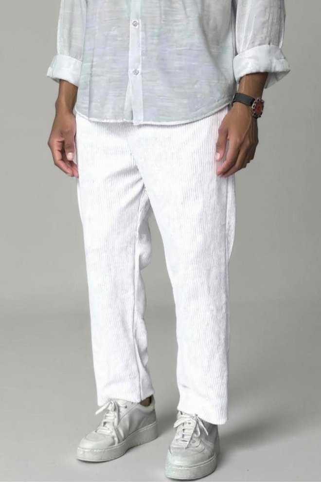 Strukturerede Bukser I Ribbemønster