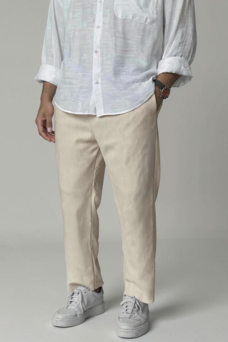 Strukturerede Bukser I Ribbemønster