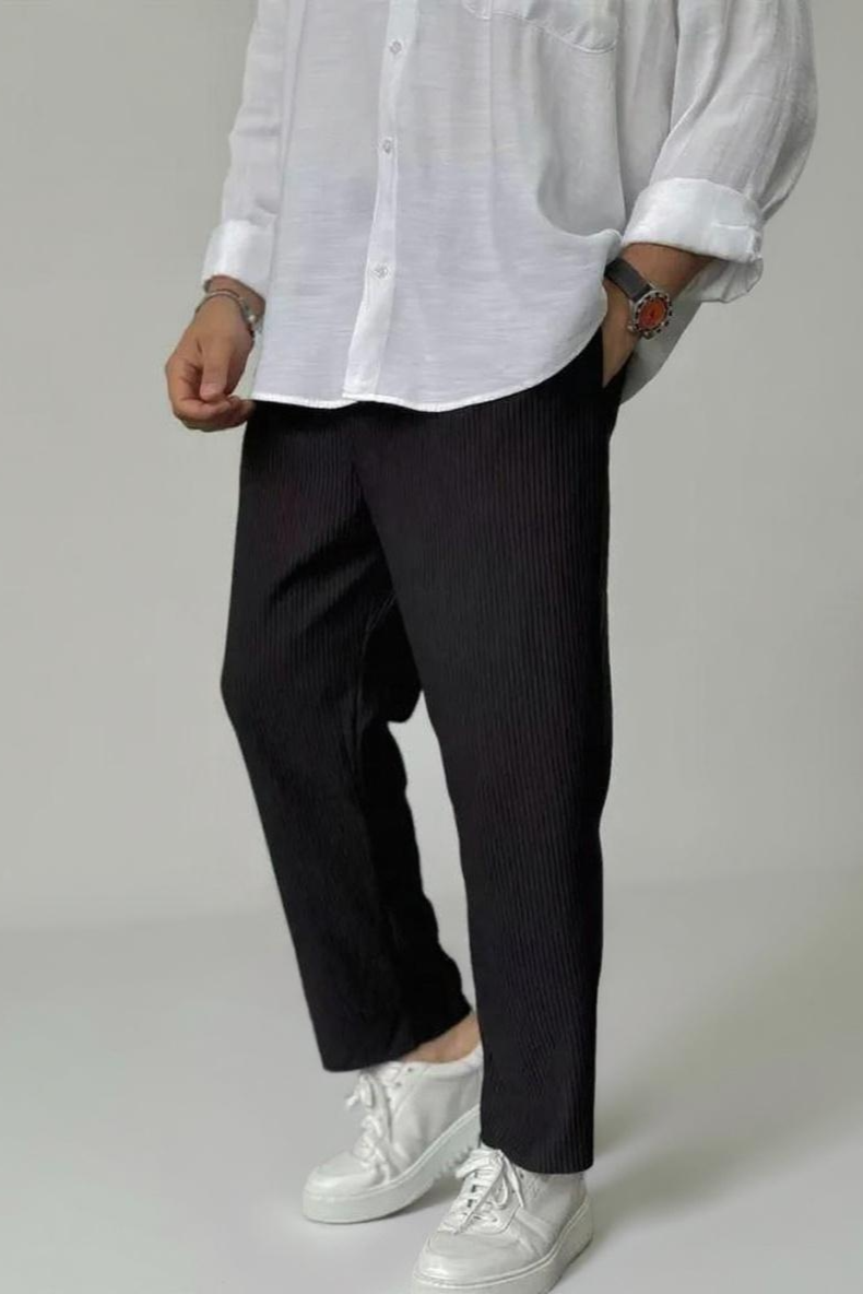 Strukturerede Bukser I Ribbemønster