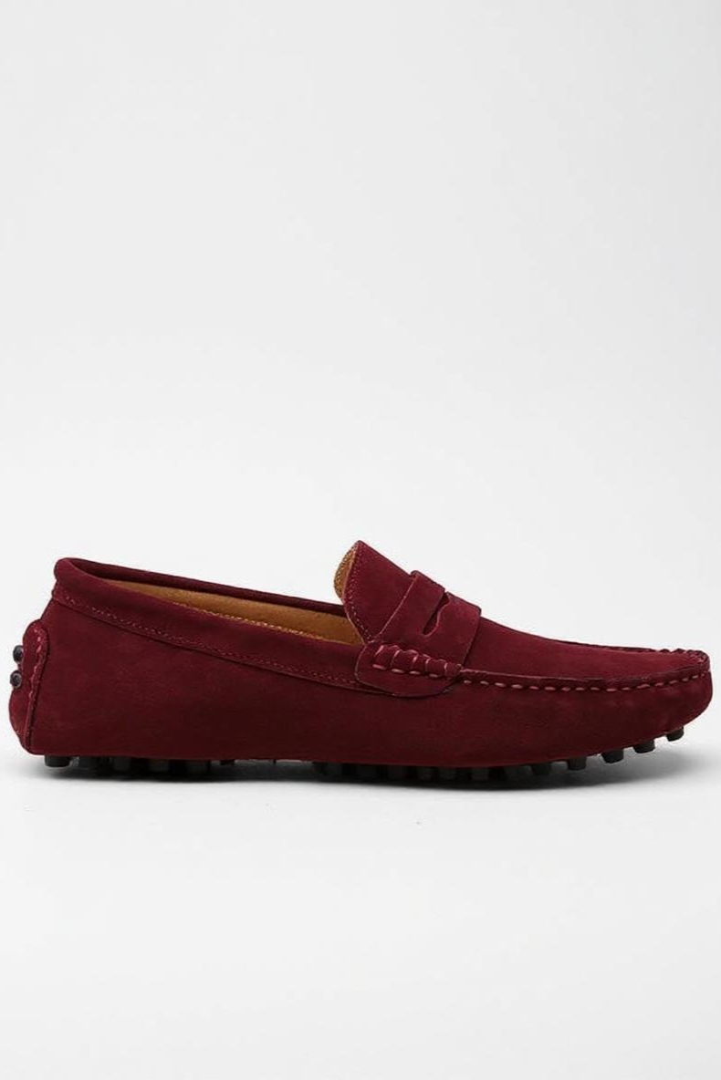 Suede Loafers Med Mokkasin-Syninger