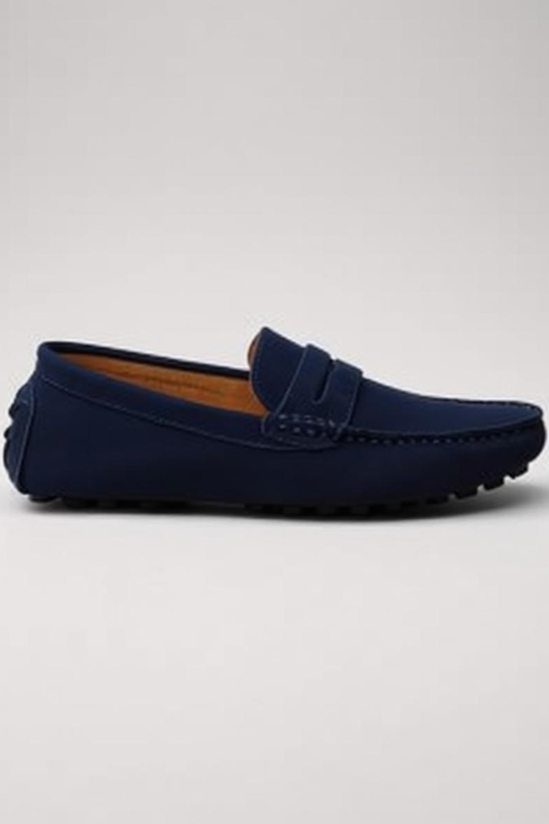Suede Loafers Med Mokkasin-Syninger