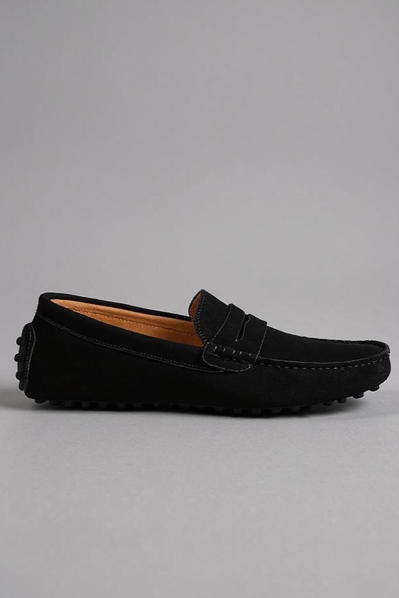 Suede Loafers Med Mokkasin-Syninger
