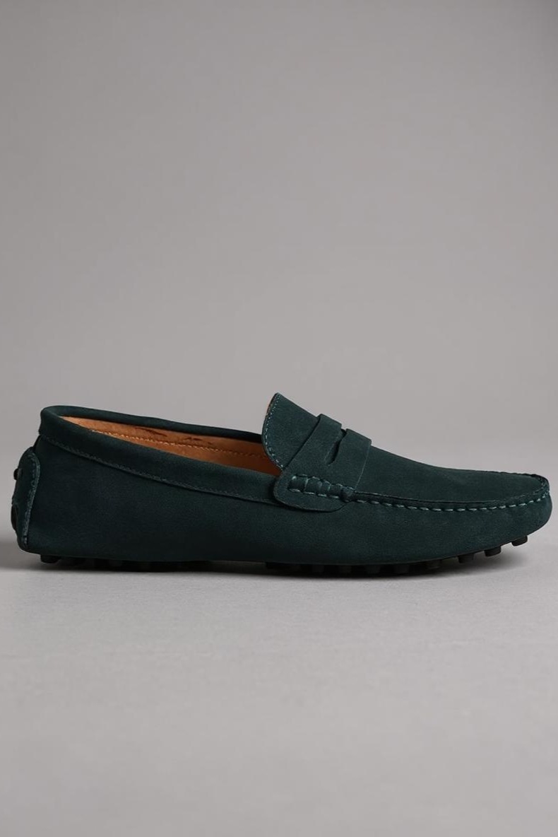 Suede Loafers Med Mokkasin-Syninger