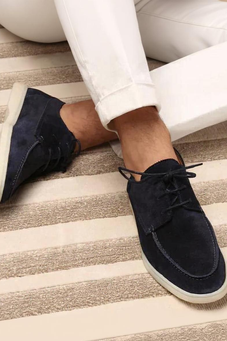 Suede Loafers Med Snøring
