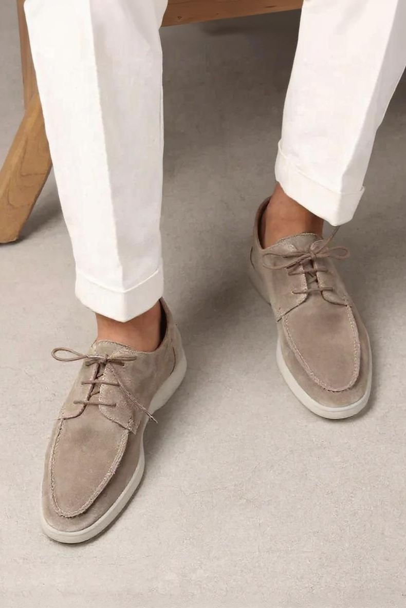 Suede Loafers Med Snøring