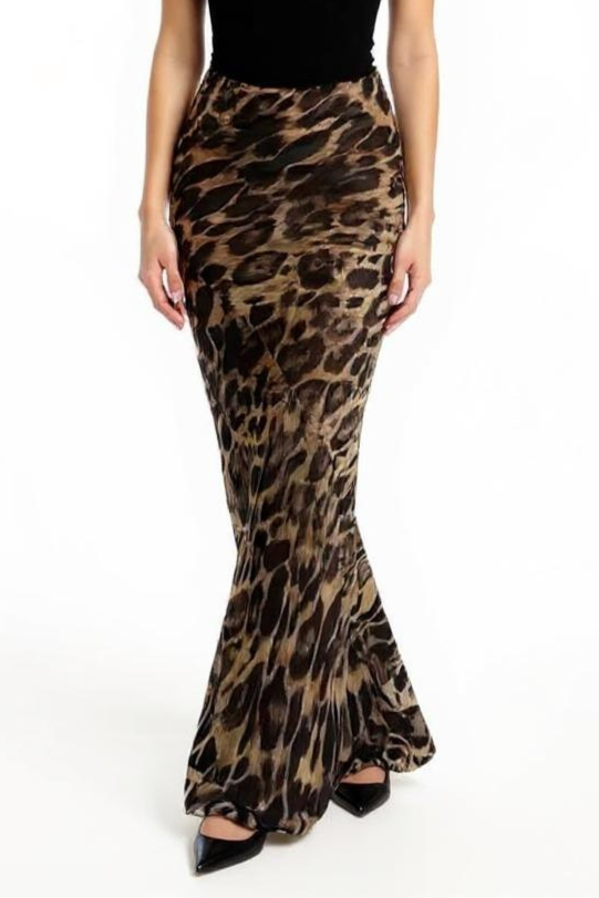 Tætsiddende Leopard Nederdel