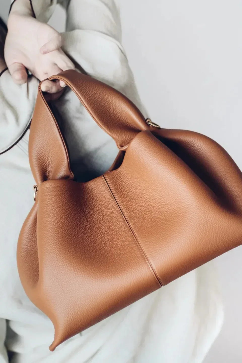 Taske Med Struktureret Læderlook