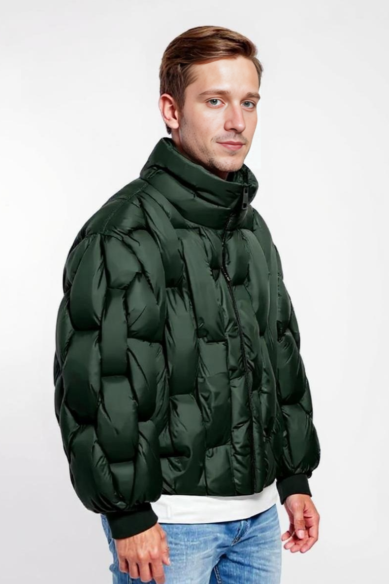 Vatteret Jakke Med Markant Struktur