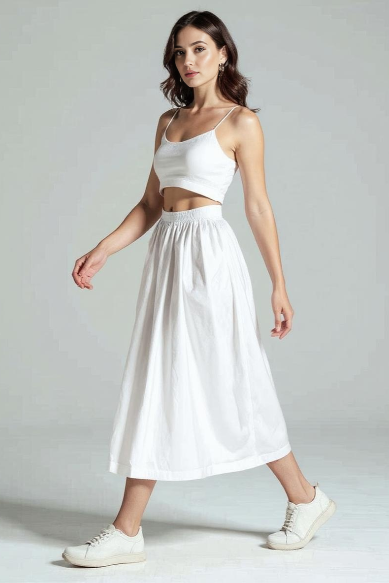 Vid Nederdel Med Høj Talje