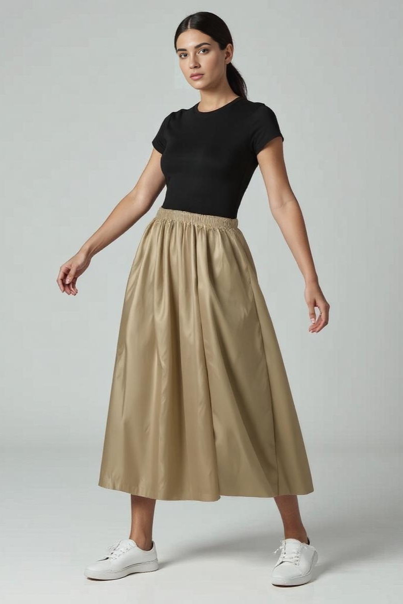 Vid Nederdel Med Høj Talje