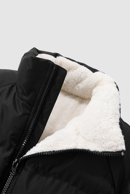 Vinterjakke Herre | Foret med Lynlås og Ståkrave - Sort 1.3