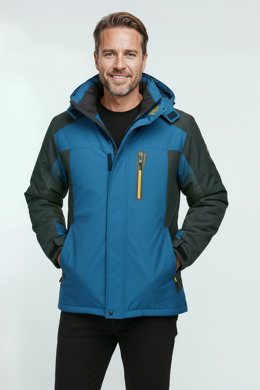 Vinterjakke Herre | Vandtæt Softshell Hætte - Blå 2/0