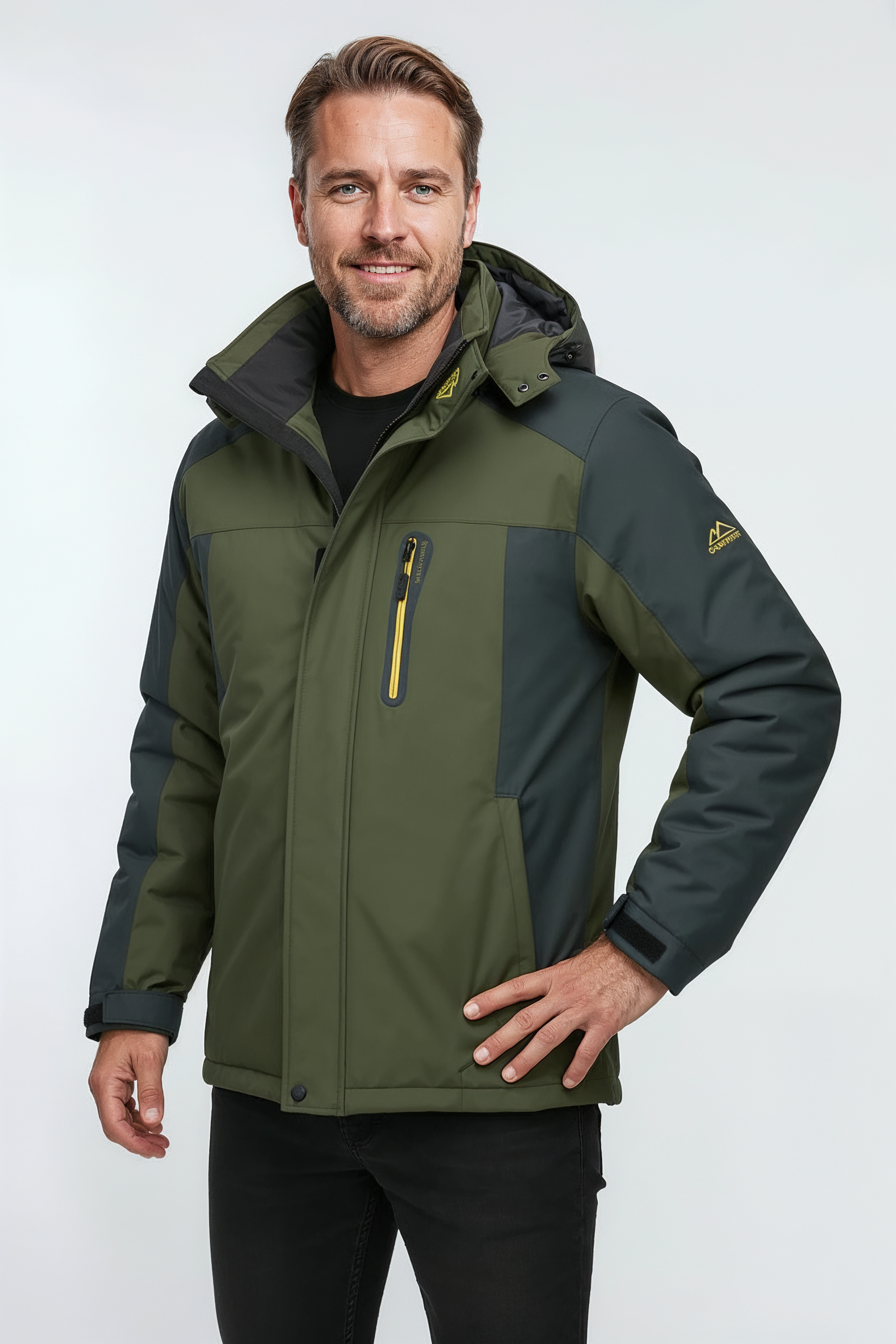 Vinterjakke Herre | Vandtæt Softshell Hætte - Grøn 2/0