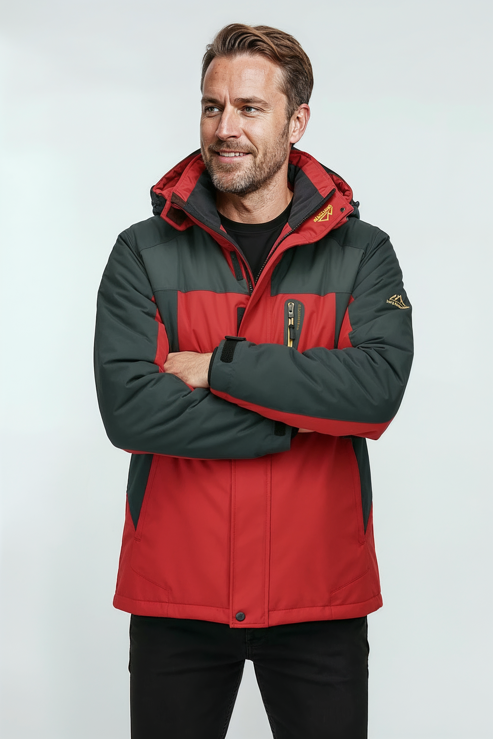 Vinterjakke Herre | Vandtæt Softshell Hætte - Rød