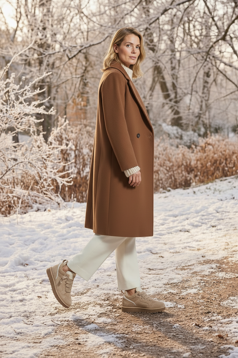 Vinterstøvler Dame | Foret med Bred Pasform og Profilsål - Støvet Beige 5/0