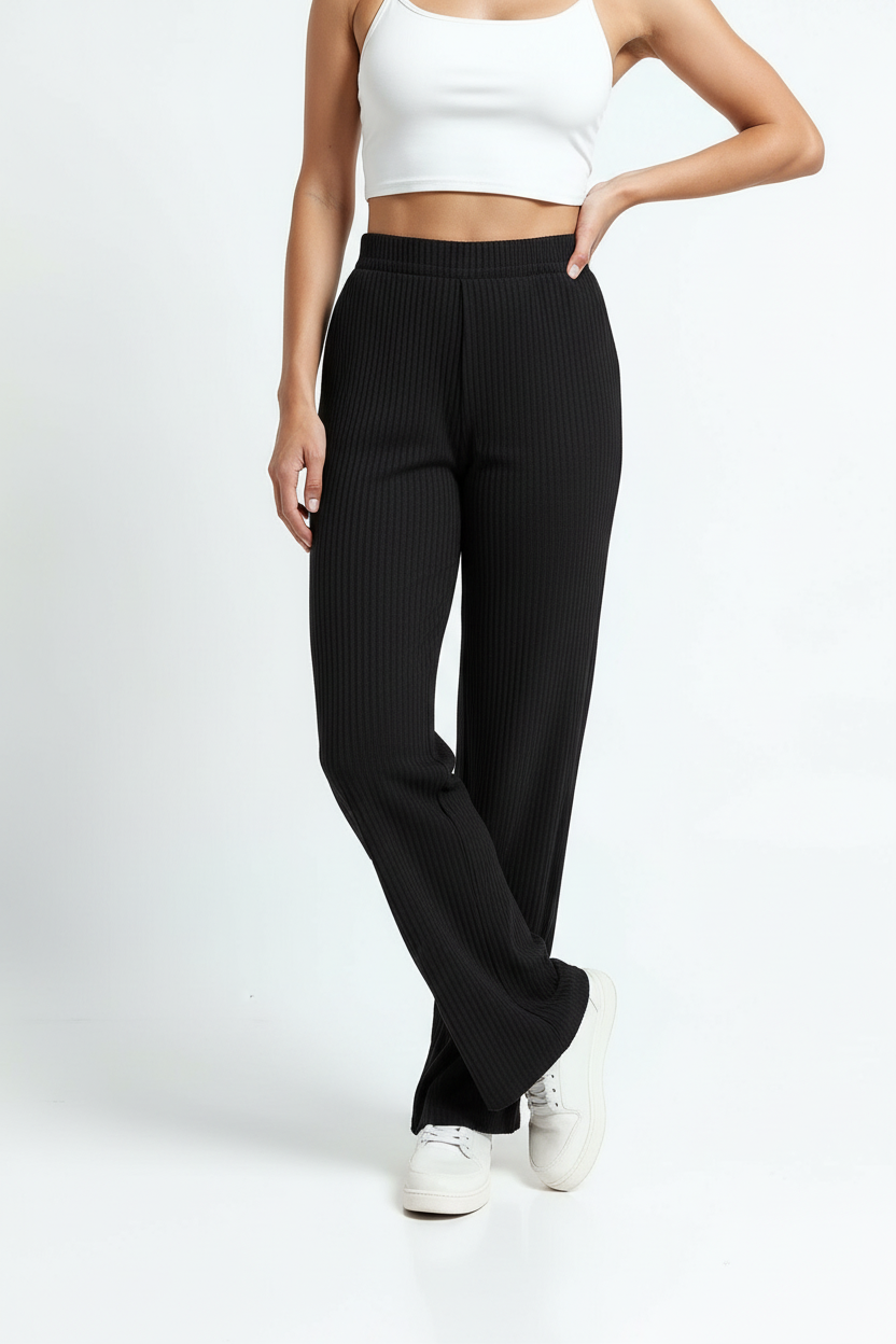 Bløde Fløjlsbukser Med Afslappet Stil -Sort 1.1