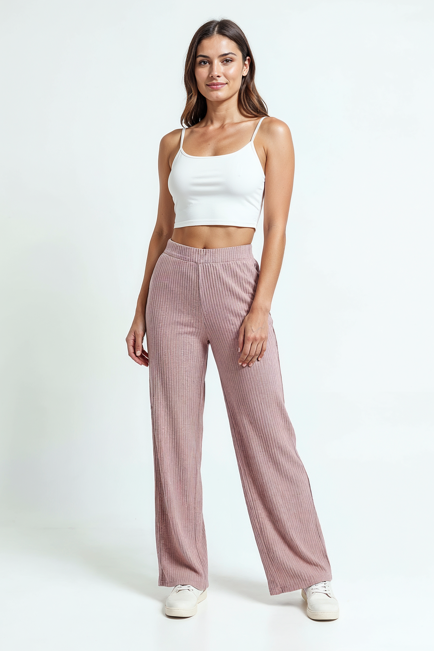 Bløde Fløjlsbukser Med Afslappet Stil - Rosa 1.1