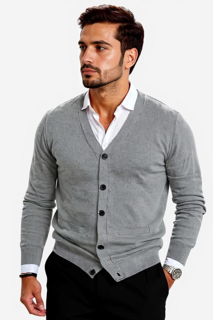 Cardigan Med V-hals