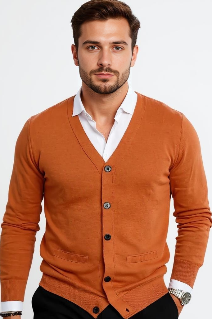Cardigan Med V-hals