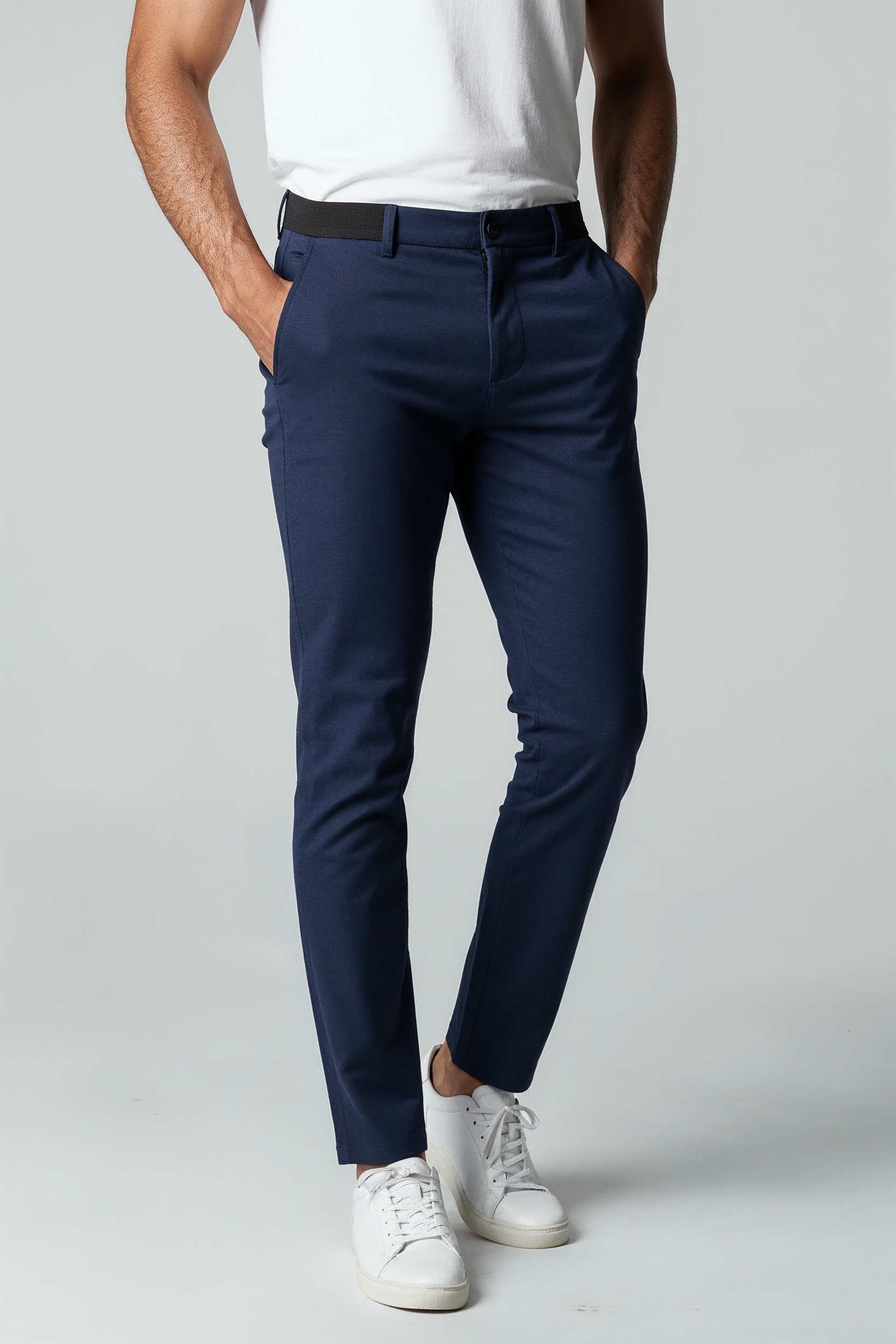 Chino Bukser Med Stræk Og Slim Snit - Marineblå 1.1