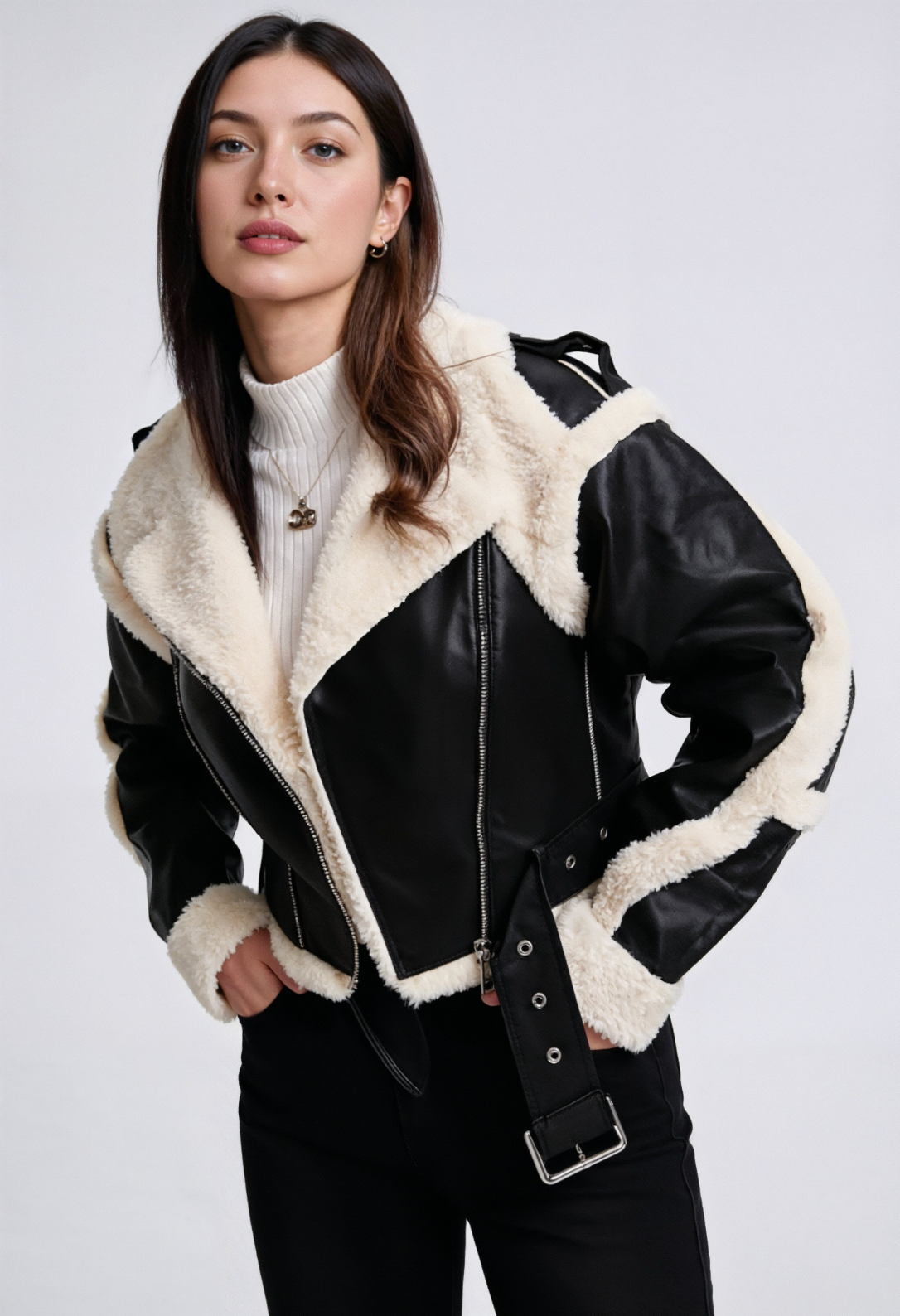 Jakke Med Blød Teddyfor - Sort 1.2