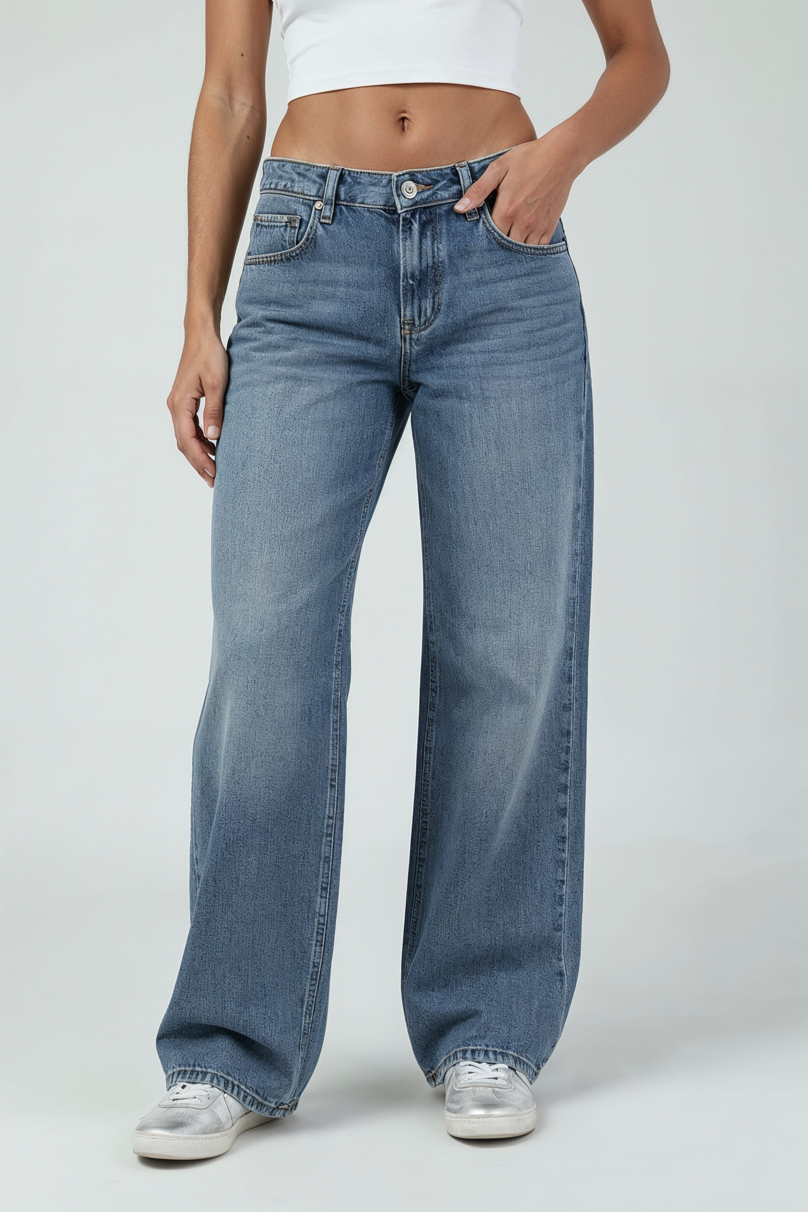 Jeans Med Lav Talje - Lyseblå 1.1