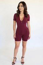 Kortærmet V-Hals Jumpsuit