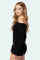 Off-Shoulder Ribbet Jumpsuit