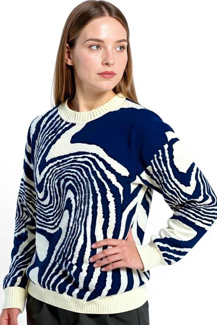 Oversized Sweater Med Bølgestruktur