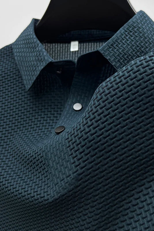 Polo T-shirt Herre | Med Krave og Knapper - Petrolblå 1.2