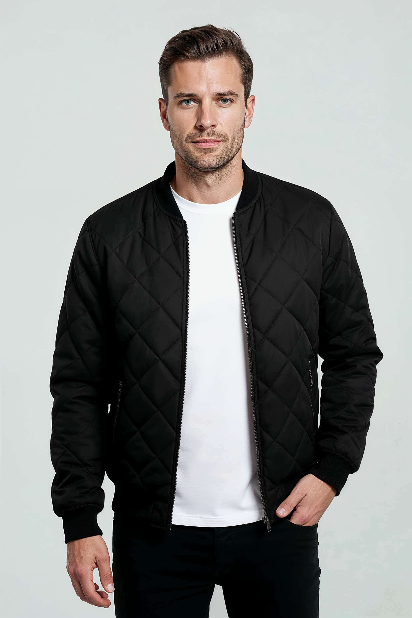 Quiltet Bomber Jakker Med Ærmelomme - Sort 1/0