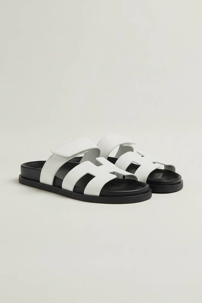 Sandaler Dame | Flad Sål med Remme - Hvid 1.0