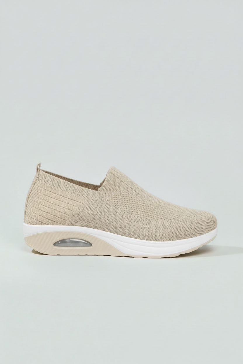 Sneakers Dame | Slip-on med Støddæmpning - Beige