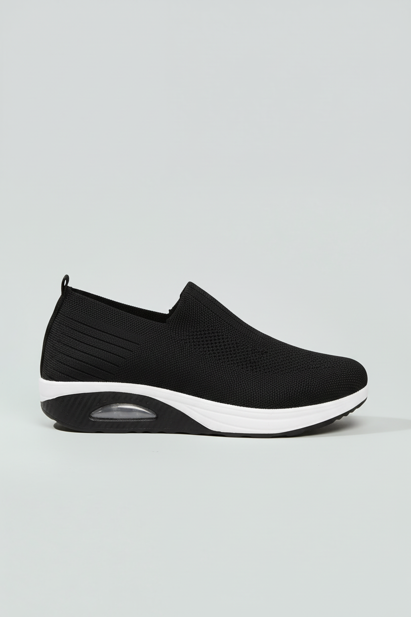 Sneakers Dame | Slip-on med Støddæmpning - Sort
