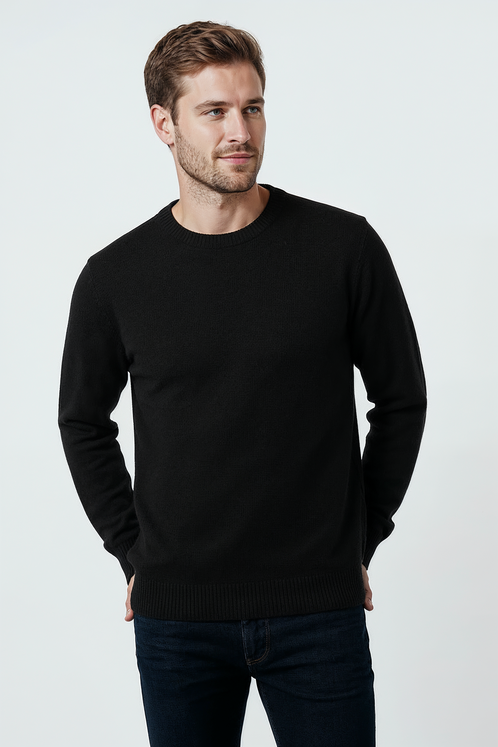 Striktrøje Med Strukturmønster - Sort 1/0