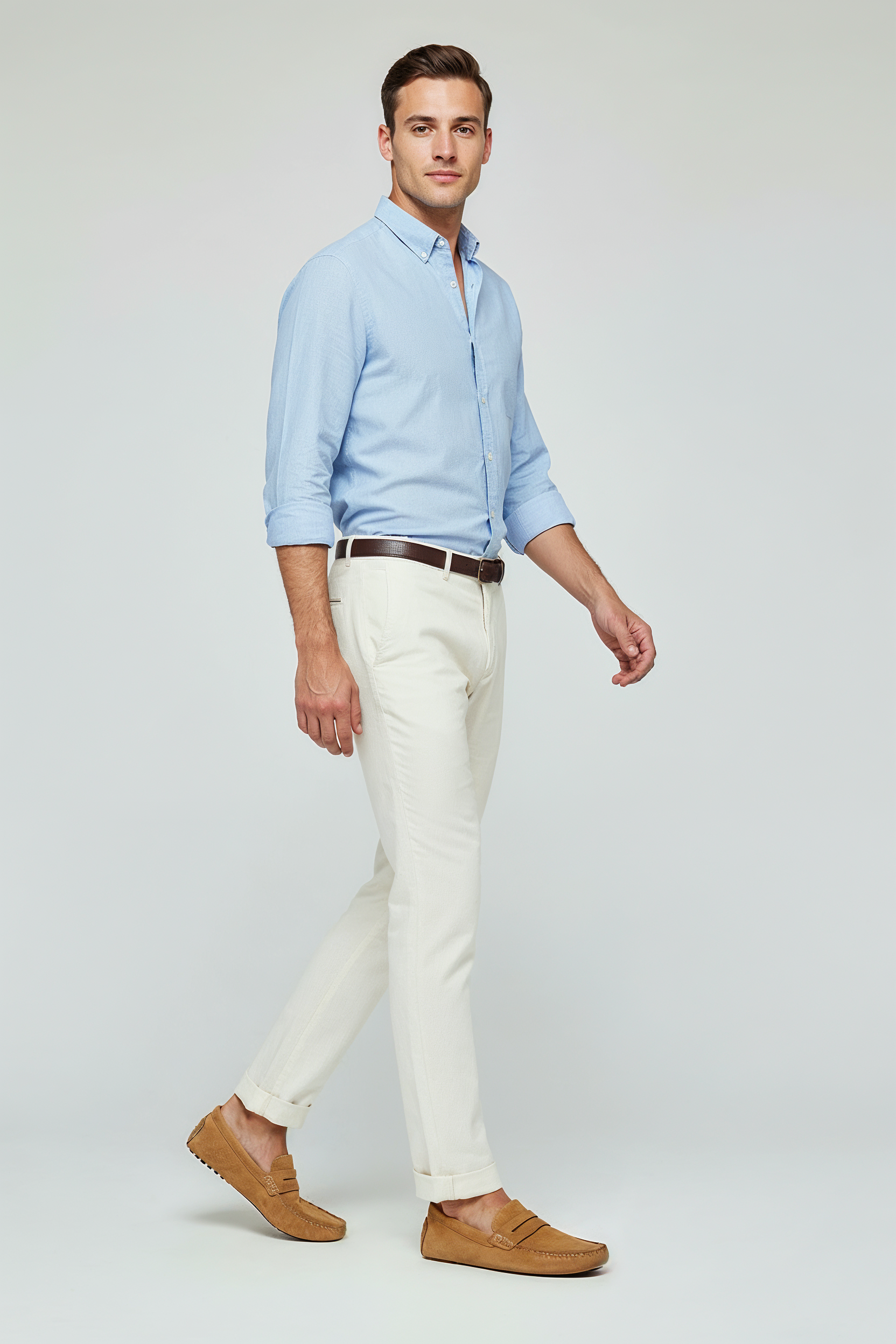 Suede Loafers Med Mokkasin-Syninger - Karamel 2/0