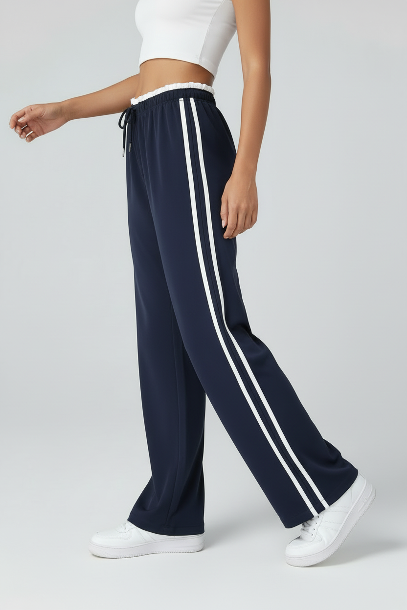 Vide Bukser Med Sporty Striber - Mørkeblå 1.1