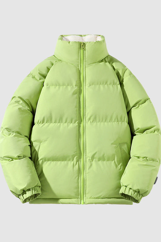 Vinterjakke Herre | Foret med Lynlås og Ståkrave - Lysegrøn 1.1
