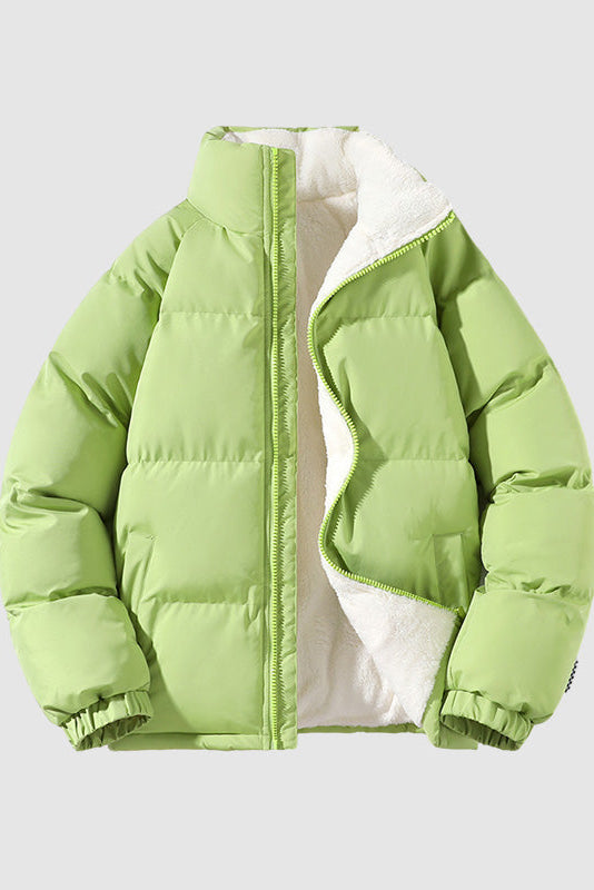 Vinterjakke Herre | Foret med Lynlås og Ståkrave - Lysegrøn 1.2